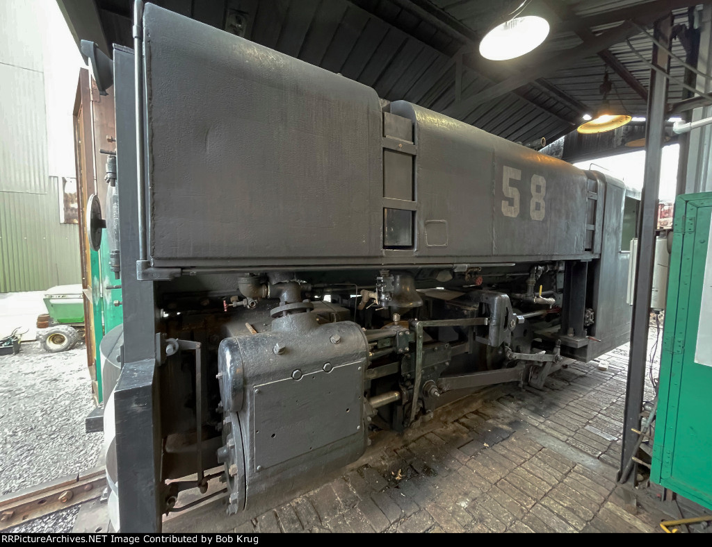 JL STEEL 58, viewed at wide angle from within the confines of the storage shed where it's kept